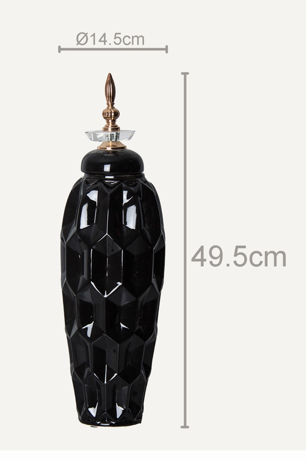 Black Ceramic Oriental Vase L | Vical Home Heyer