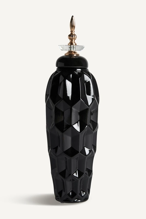 Black Ceramic Oriental Vase L | Vical Home Heyer Vase,Glass Vase