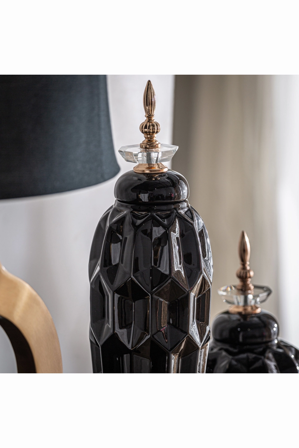 Black Ceramic Oriental Vase L | Vical Home Heyer