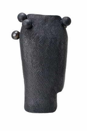 Black Ceramic Scupltural Vase | Liang & Eimil Latete I Vase,Glass Vase