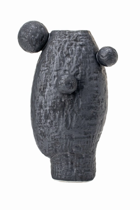 Black Glaze Sculptural Ceramic Vase | Liang & Eimil Latete III Vase,Glass Vase