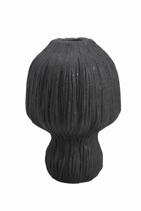 Black Hand-Casted Textured Vase | Liang & Eimil Morel Vase,Glass Vase