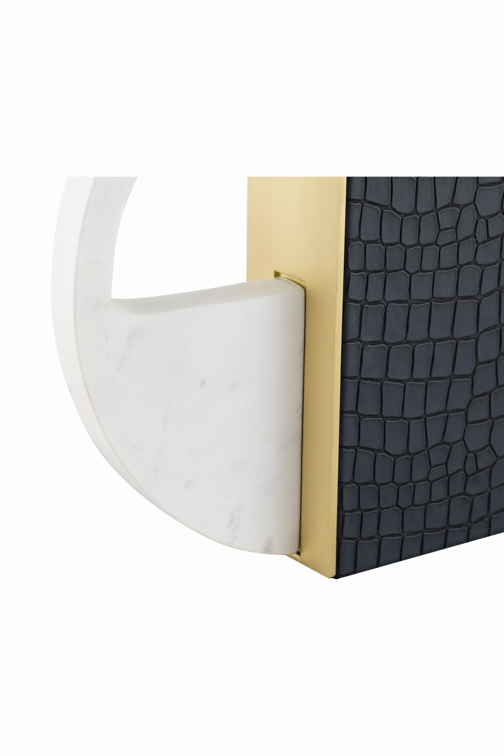 Black Leather and Marble Vase | Liang & Eimil Kalahari
