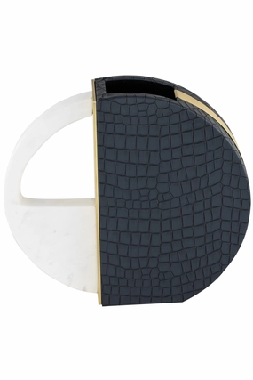 Black Leather and Marble Vase | Liang & Eimil Kalahari Vase,Glass Vase