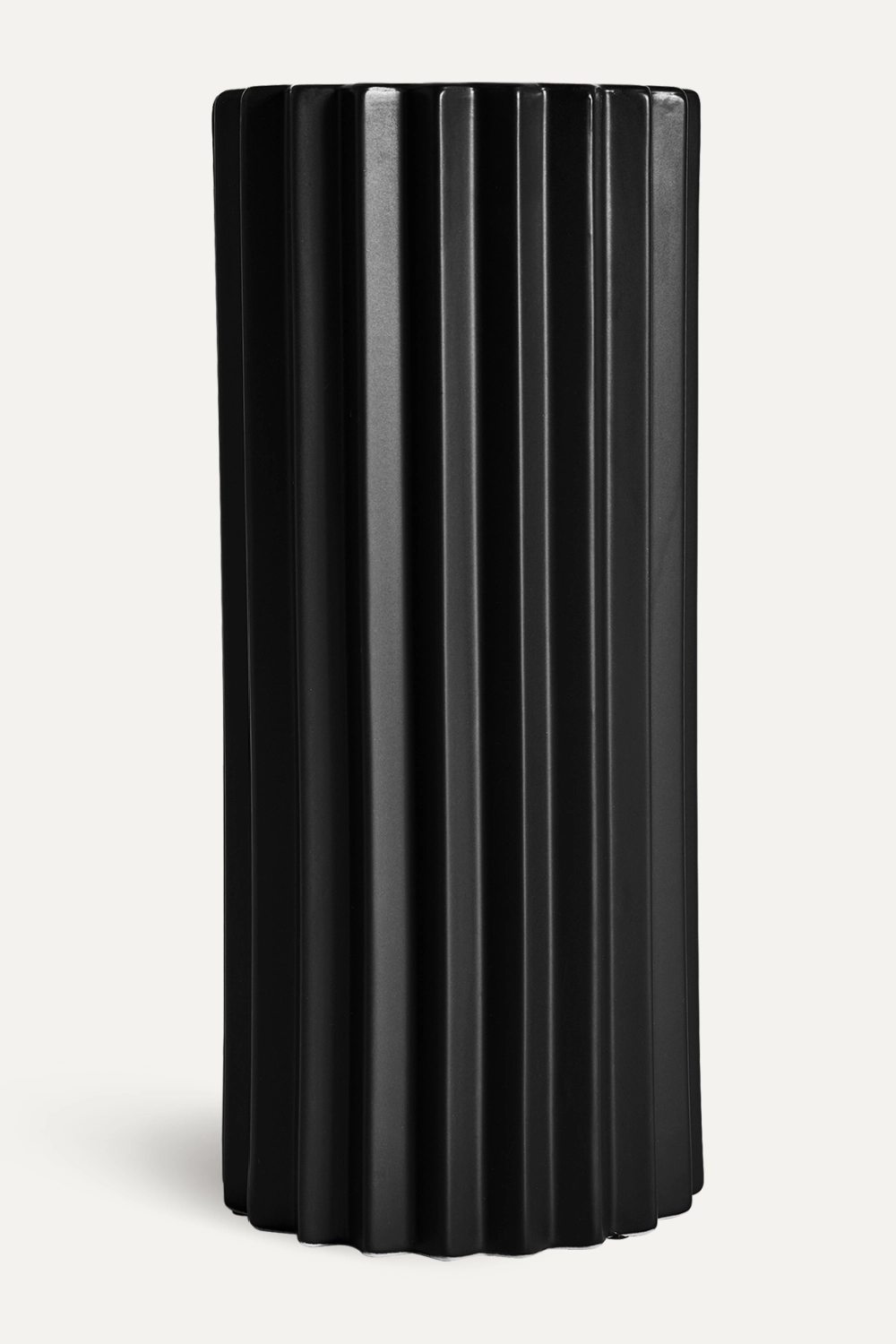 Black Stone Fluted Vase | Vical Home Pliss Vase,Glass Vase