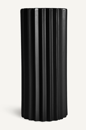 Black Stone Fluted Vase | Vical Home Pliss Vase,Glass Vase
