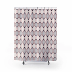 Black White Shower Curtain | Art Deco Nouveau, Red Geometric Lighting,Home Lighting