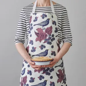 Blackbird & Bramble Apron, 60 x 80cm, White/Purple/Pink round coffee table, wooden coffee table