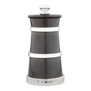 Blackwood Churn Salt mill, 9.5cm, Sterling Silver Bands napkin rings, dining placemats