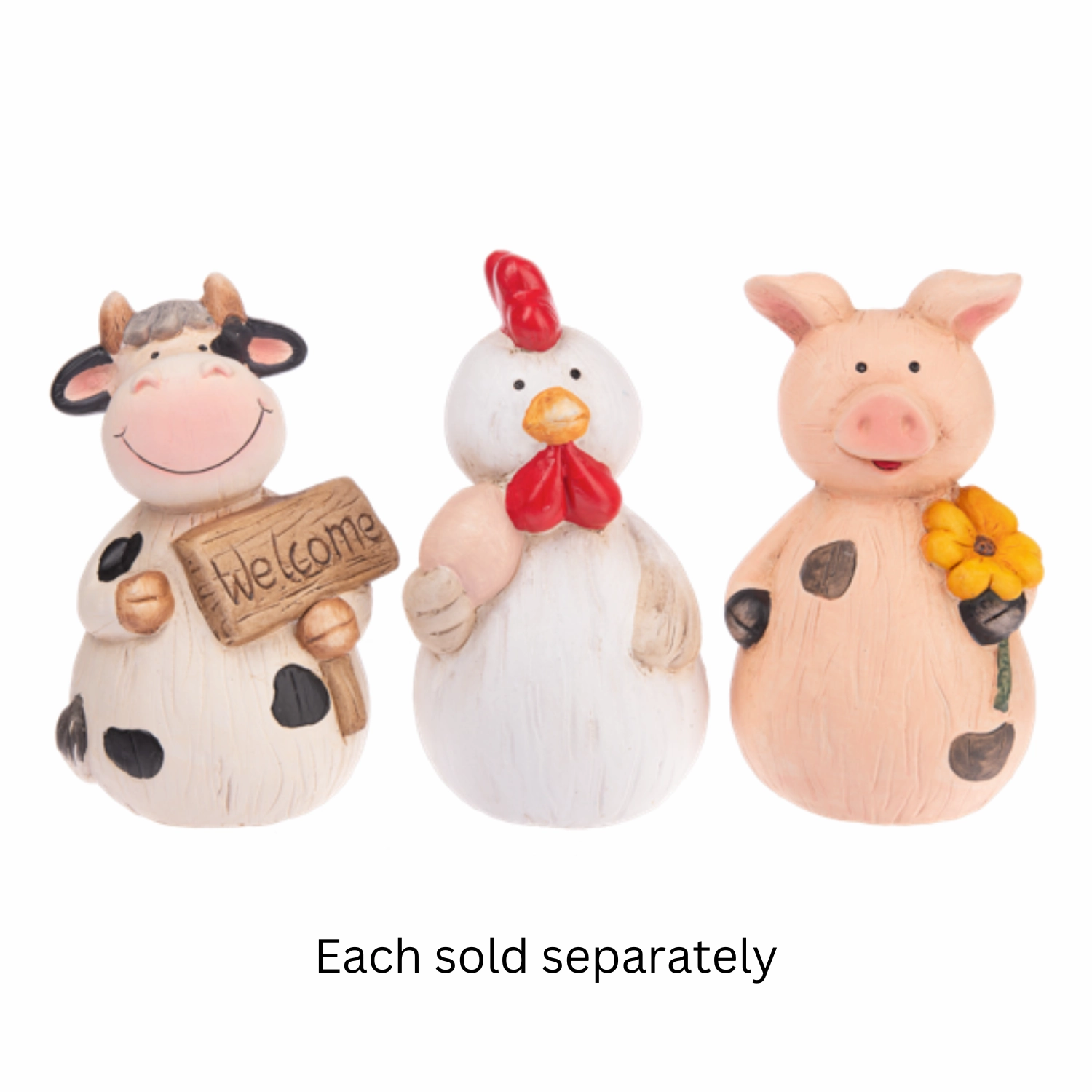 Bless This Farm Animal Cow, Chicken, or Pig 6" Figurine Decorative Mirror,Home Decor Mirror