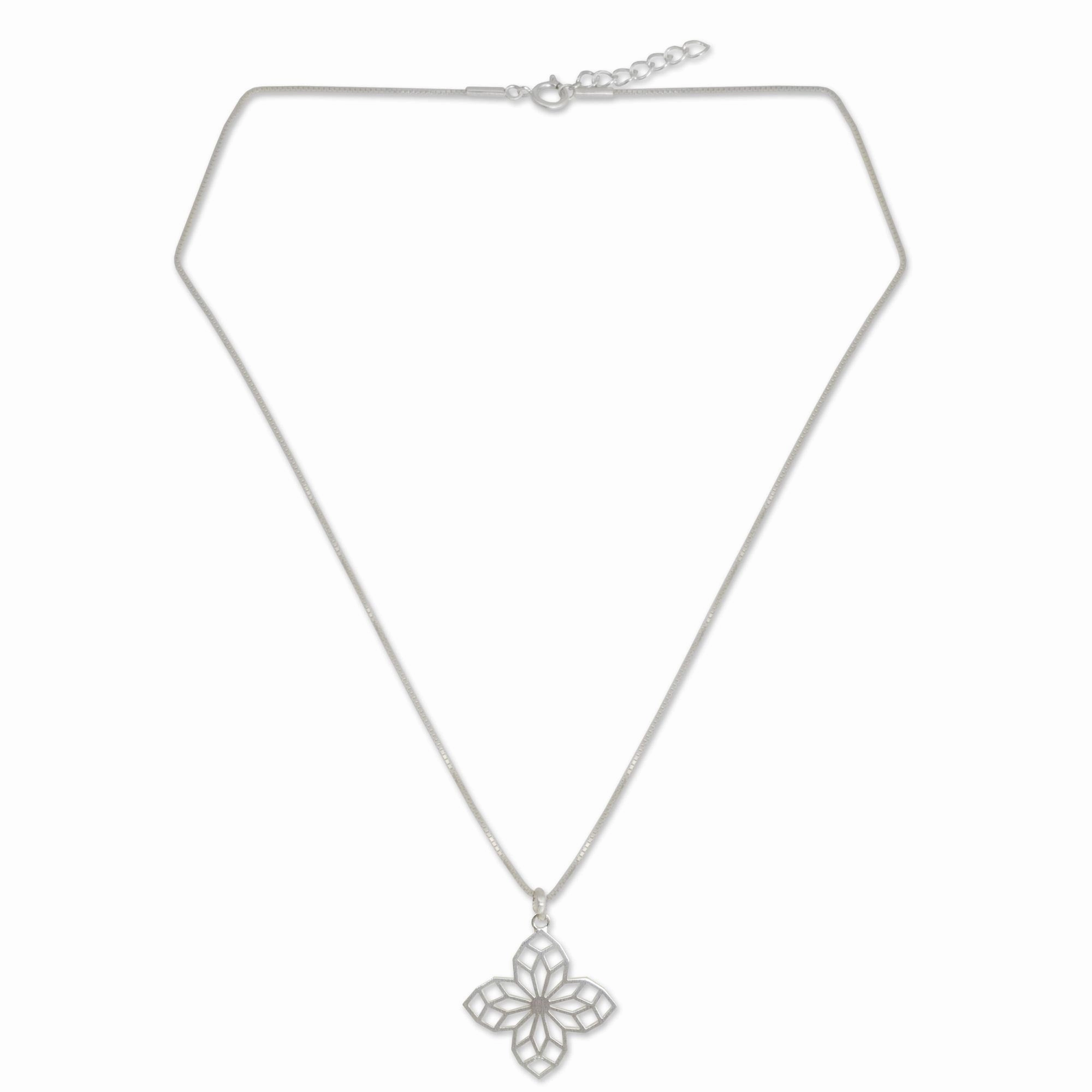 Blossoming Star Sterling Silver Necklace Handmade Jewelry