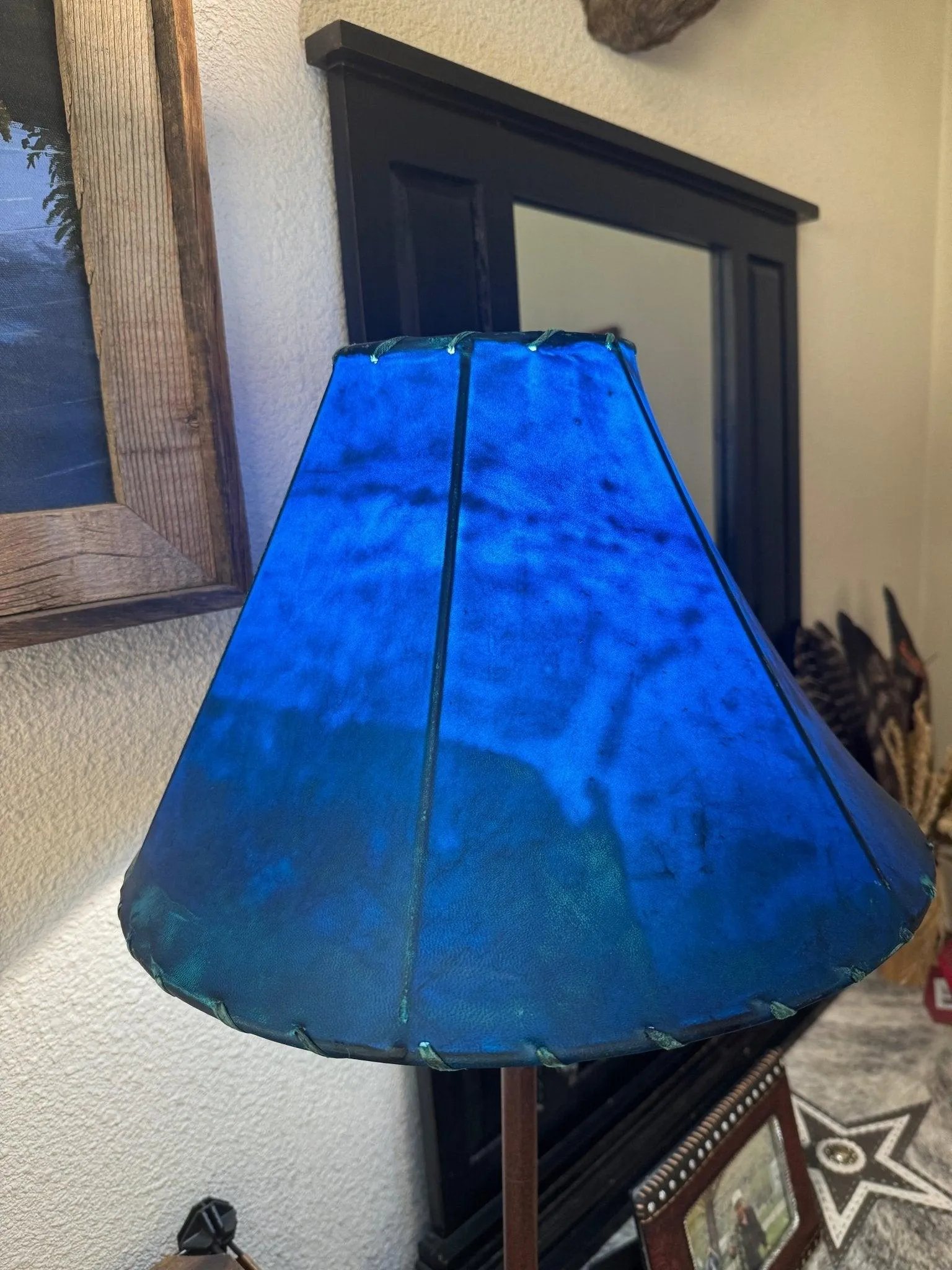 Blue Genuine Rawhide Lamp Shades