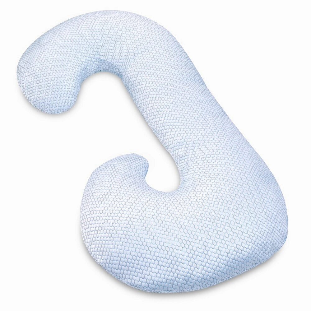 Blue C Shaped Cooling Pregnancy Maternity Pillow - White pillows,bed pillow,sleeping cushion