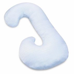Blue C Shaped Cooling Pregnancy Maternity Pillow - White pillows,bed pillow,sleeping cushion