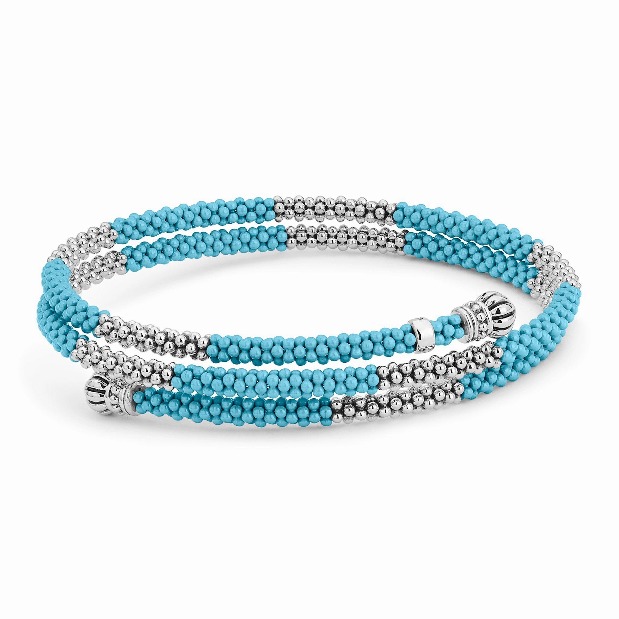 Blue Caviar Blue Ceramic Beaded Wrap Bracelet