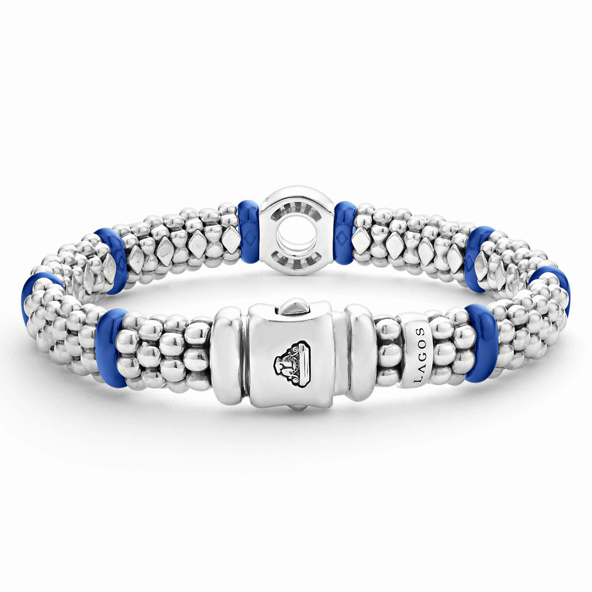 Blue Caviar Ultramarine Ceramic and Diamond Circle Bracelet | 9mm