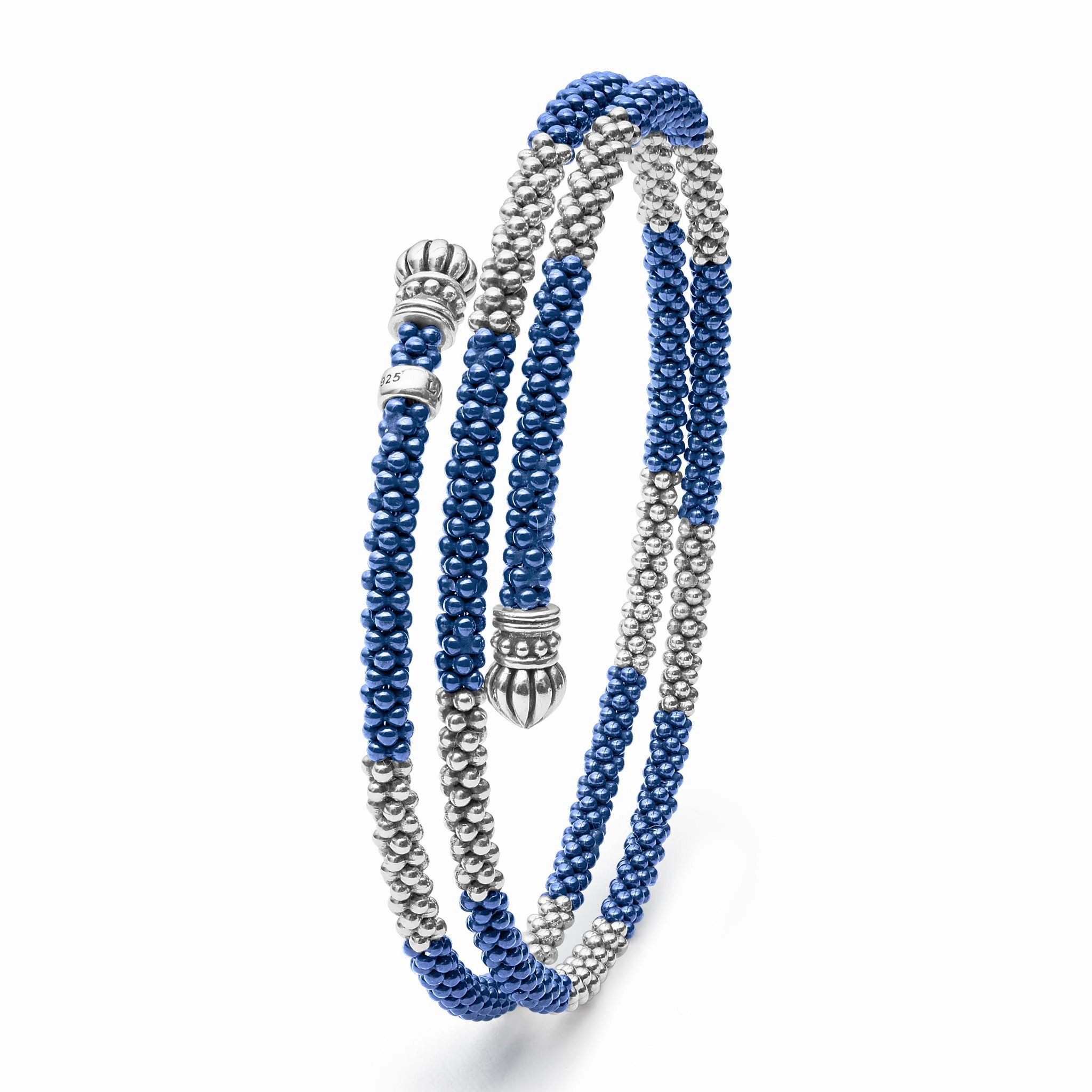 Blue Caviar Ultramarine Ceramic Beaded Wrap Bracelet