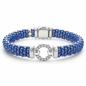 Blue Caviar Ultramarine Ceramic Diamond Circle Bracelet | 9mm