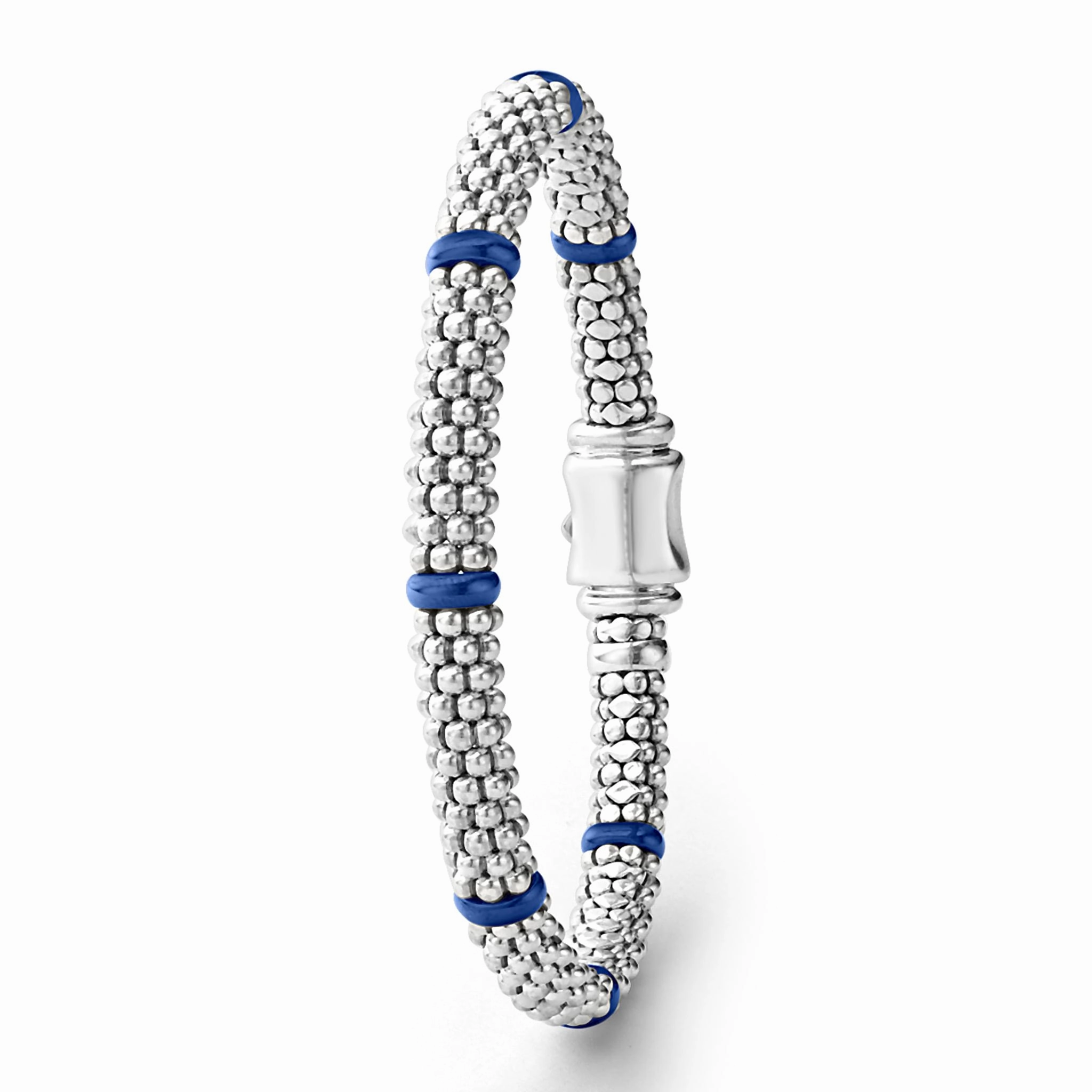Blue Caviar Ultramarine Ceramic Station Caviar Bracelet | 6mm