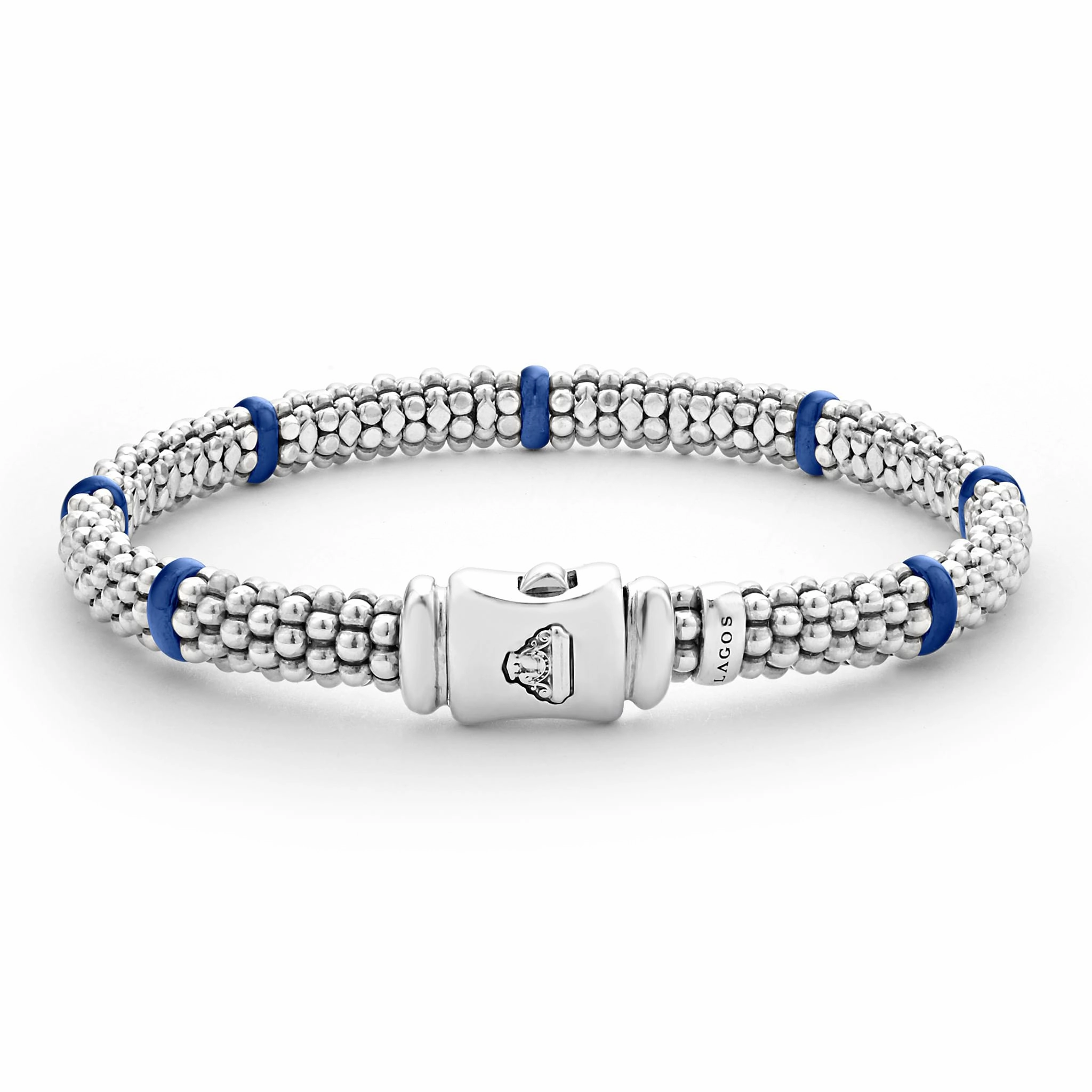 Blue Caviar Ultramarine Ceramic Station Caviar Bracelet | 6mm