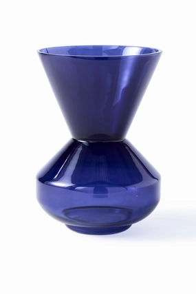 Blue Glass Conical Vase | Pols Potten Thick Neck Vase,Glass Vase