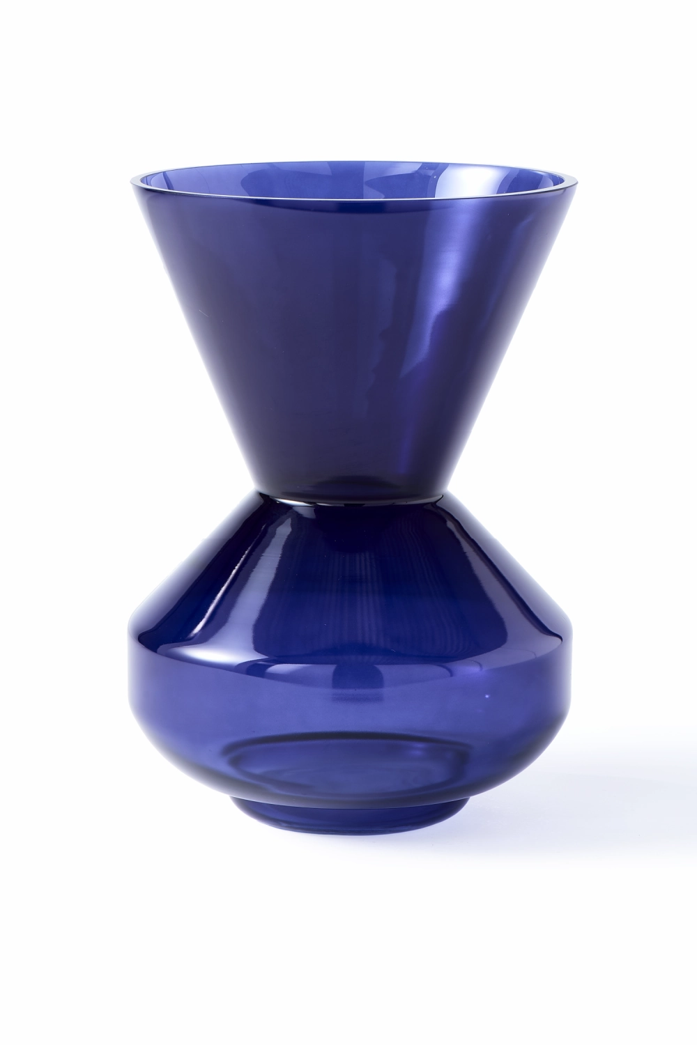 Blue Glass Conical Vase | Pols Potten Thick Neck Vase,Glass Vase