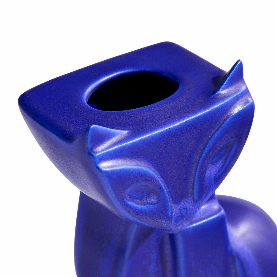 Blue Glazed Stoneware Vase | Jonathan Adler Cobalt Cat