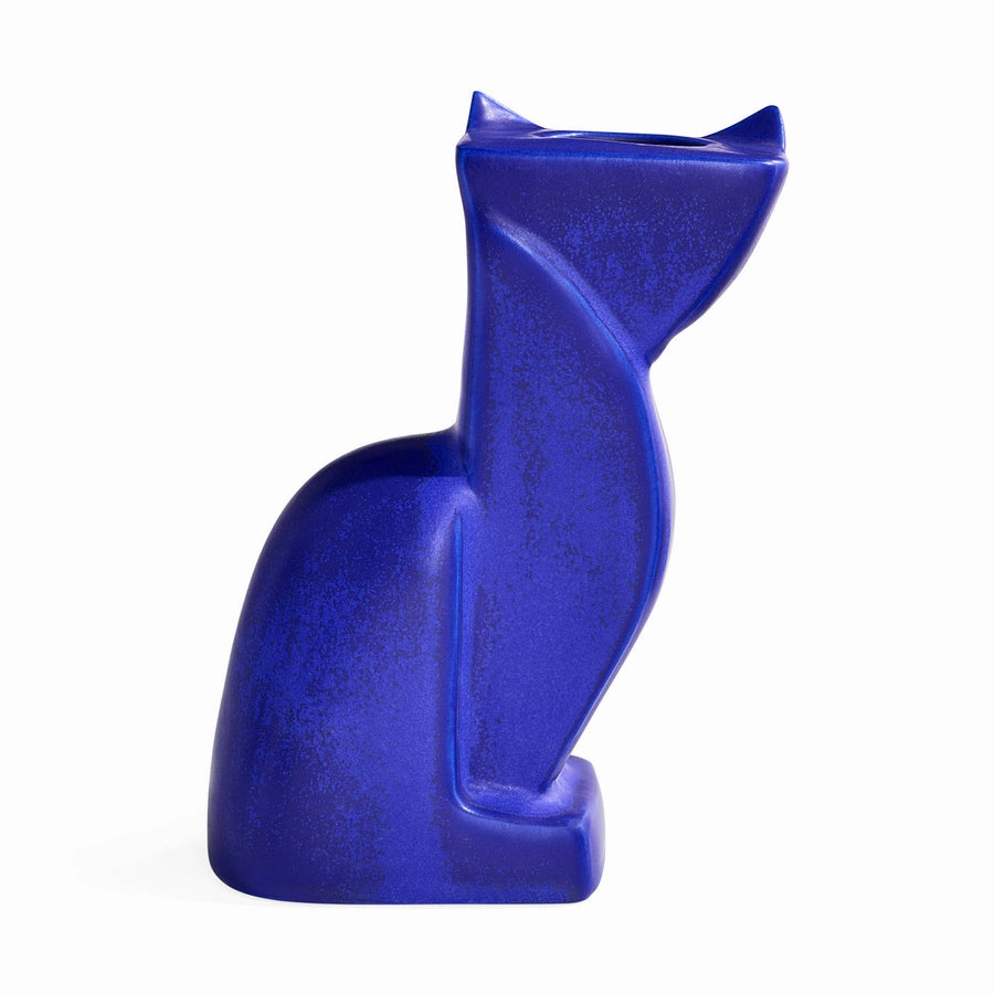 Blue Glazed Stoneware Vase | Jonathan Adler Cobalt Cat