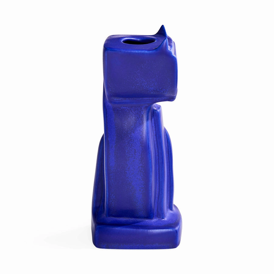 Blue Glazed Stoneware Vase | Jonathan Adler Cobalt Cat