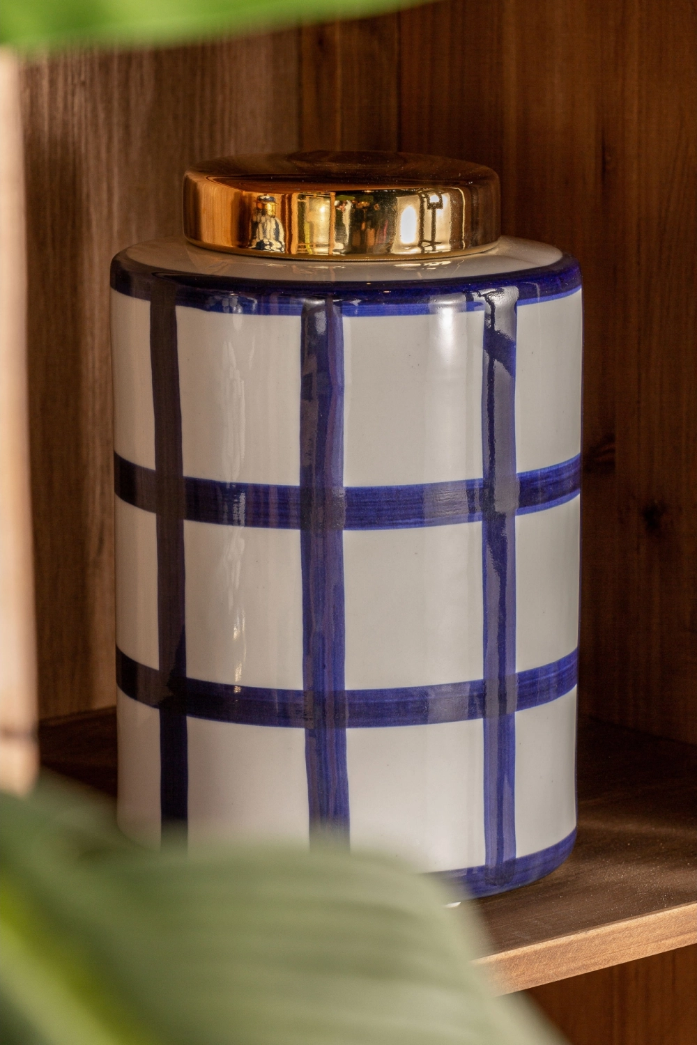Blue Lined Ceramic Vase L | Vical Home Juno