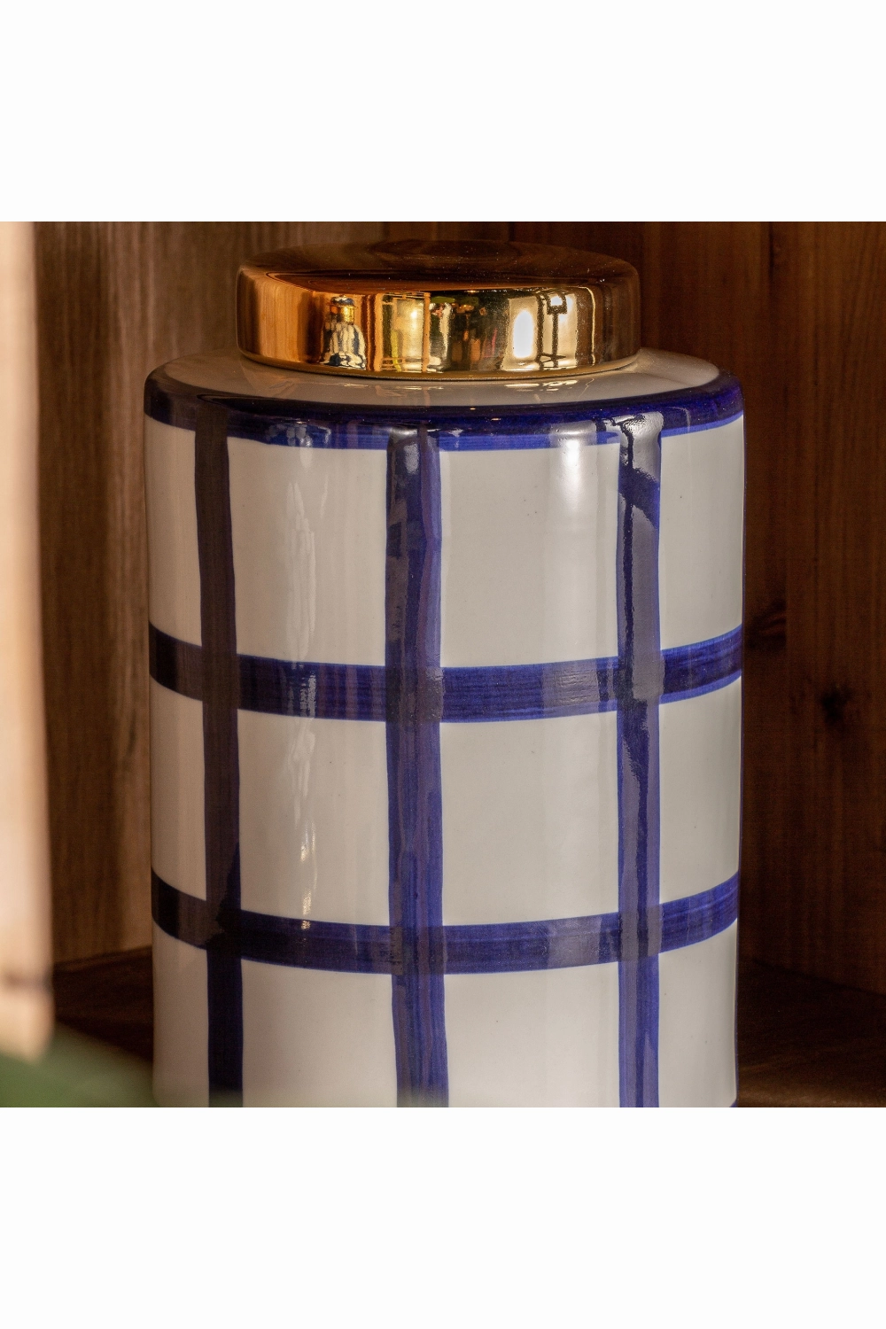 Blue Lined Ceramic Vase L | Vical Home Juno