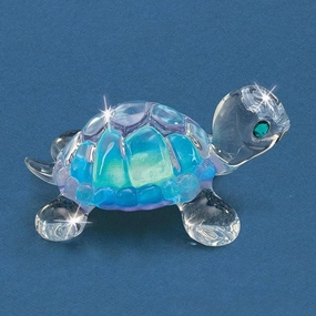 Blue Little Turtle Glass Figurine Decorative Mirror,Home Decor Mirror