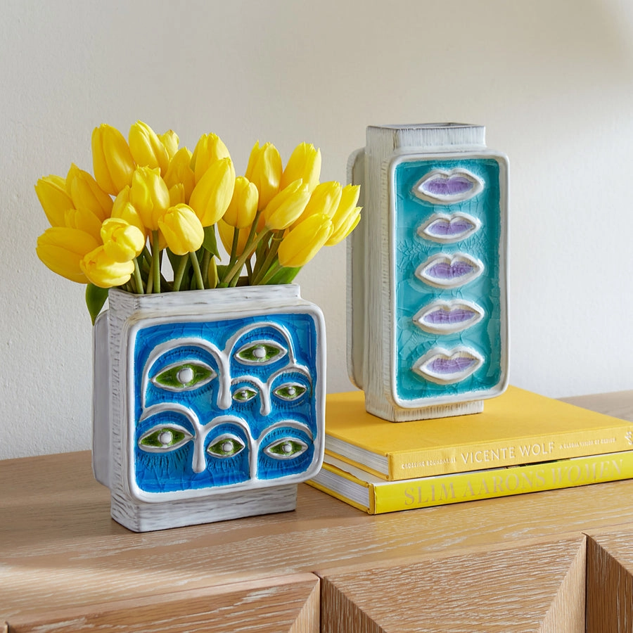 Blue Melted Glass Vase | Jonathan Adler Menagerie Eyes