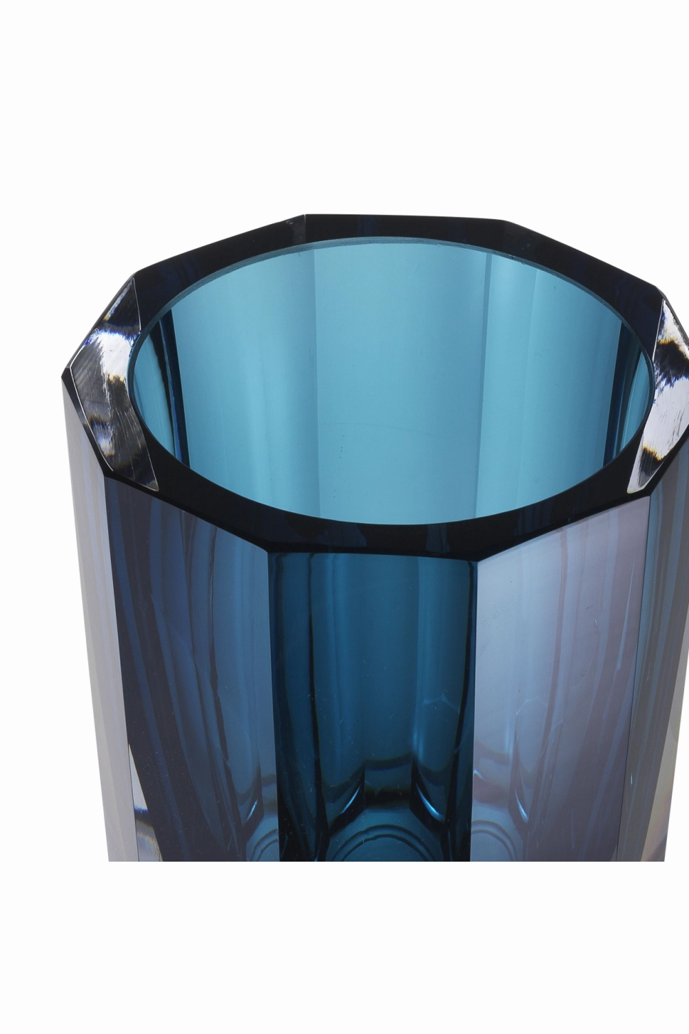 Blue Octagonal Glass Vase | Eichholtz Chavez