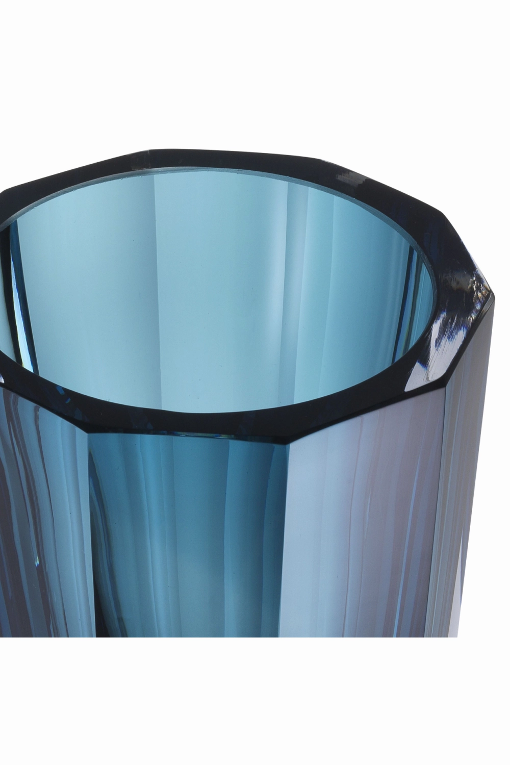 Blue Octagonal Glass Vase | Eichholtz Chavez L