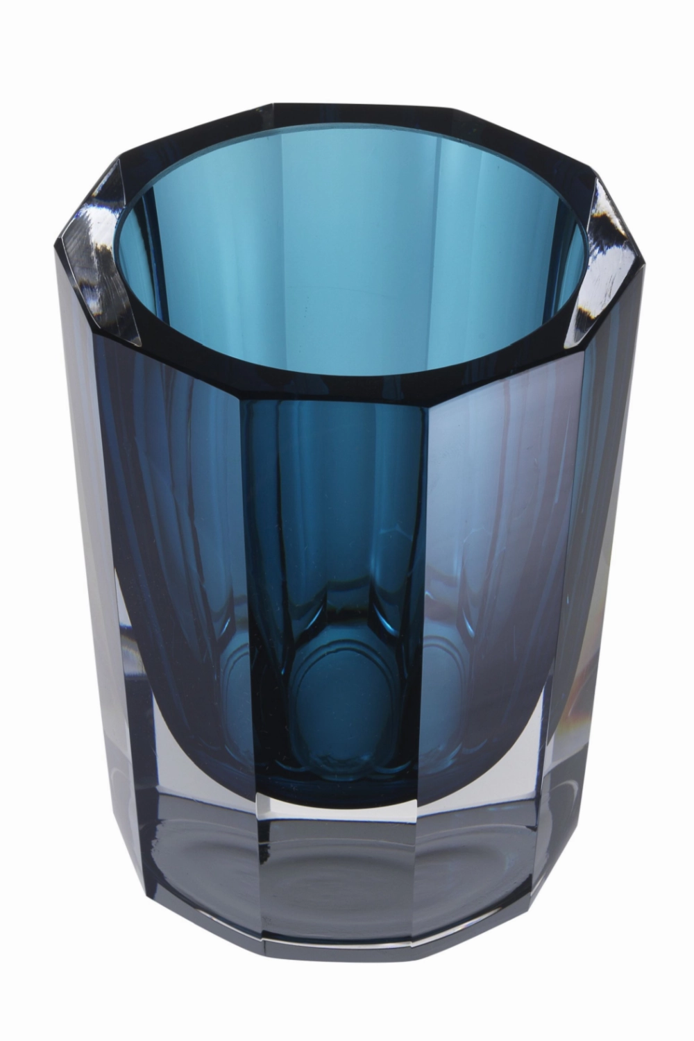Blue Octagonal Glass Vase | Eichholtz Chavez