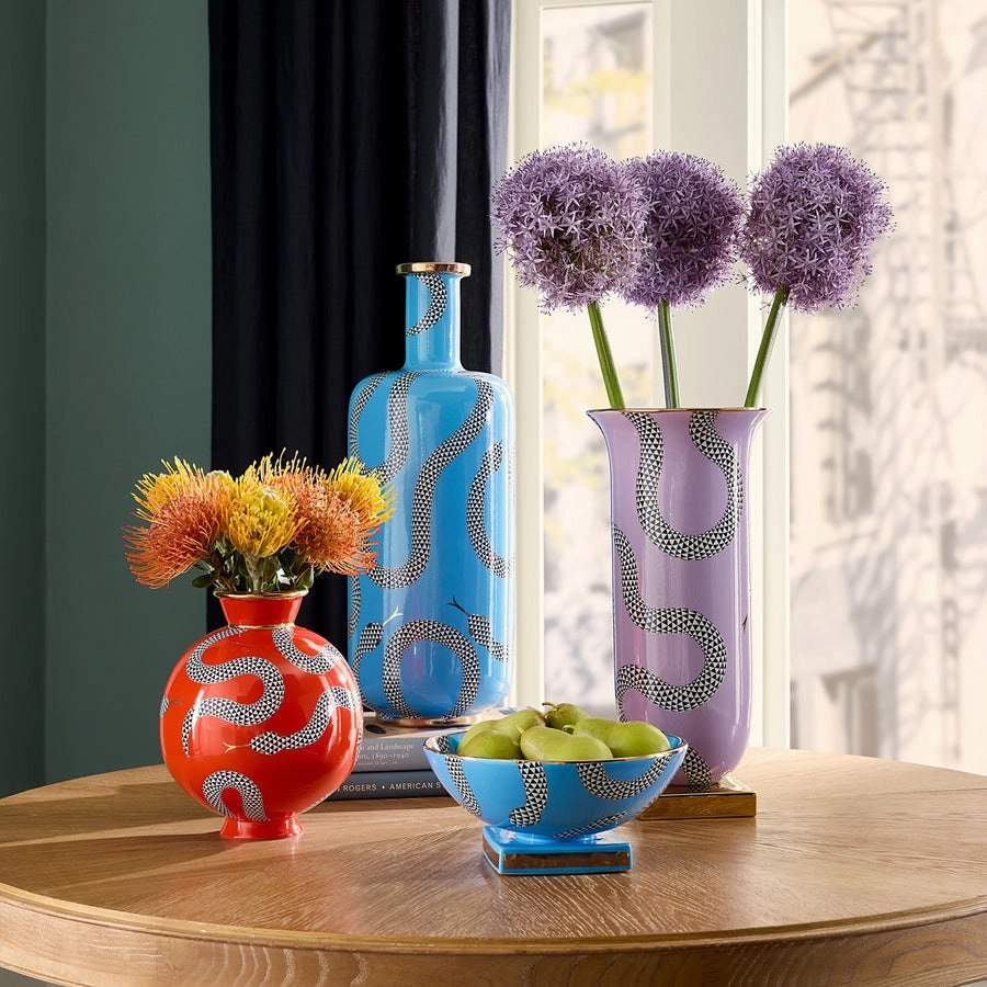 Blue Porcelain Serpent Bottle Vase | Jonathan Adler Eden