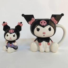 Blue Sky Clayworks Sanrio Kuromi Sculpated Mug and Figurine Set Decorative Mirror,Home Decor Mirror