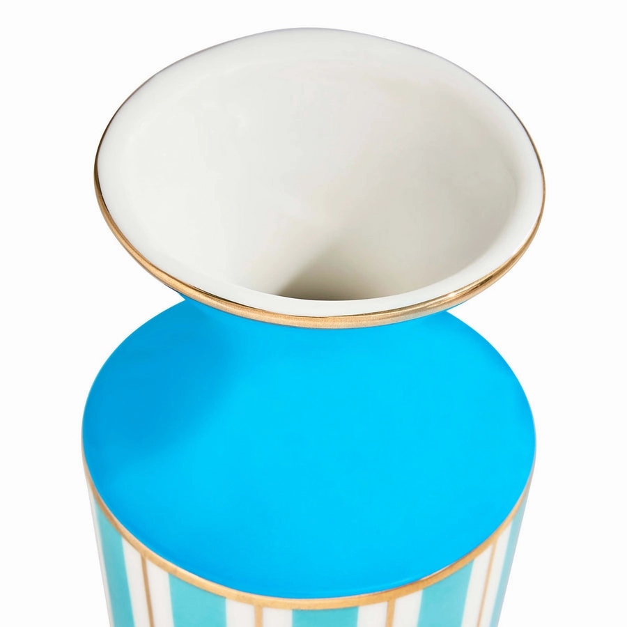 Blue Stripes Porcelain Vase | Jonathan Adler Portofino