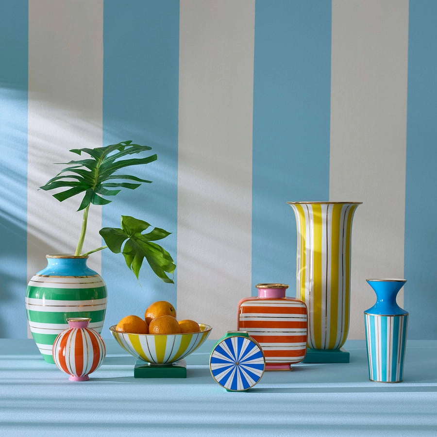 Blue Stripes Porcelain Vase | Jonathan Adler Portofino