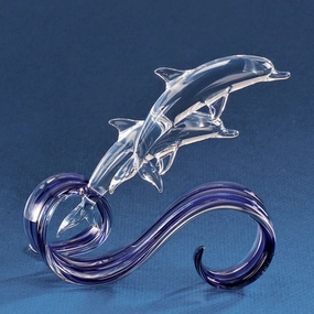 Blue Wave Double Dolphin Decorative Mirror,Home Decor Mirror