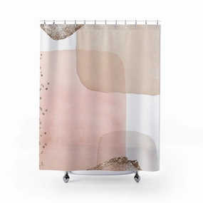 Blush Pink, Beige Abstract Shower Curtain Lighting,Home Lighting