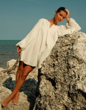 Boho Sleeve Mini Dress - White