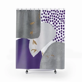 Boho Abstract Shower Curtain | Modern Grey, Lilac Lavender Purple Bathroom Decor Lighting,Home Lighting