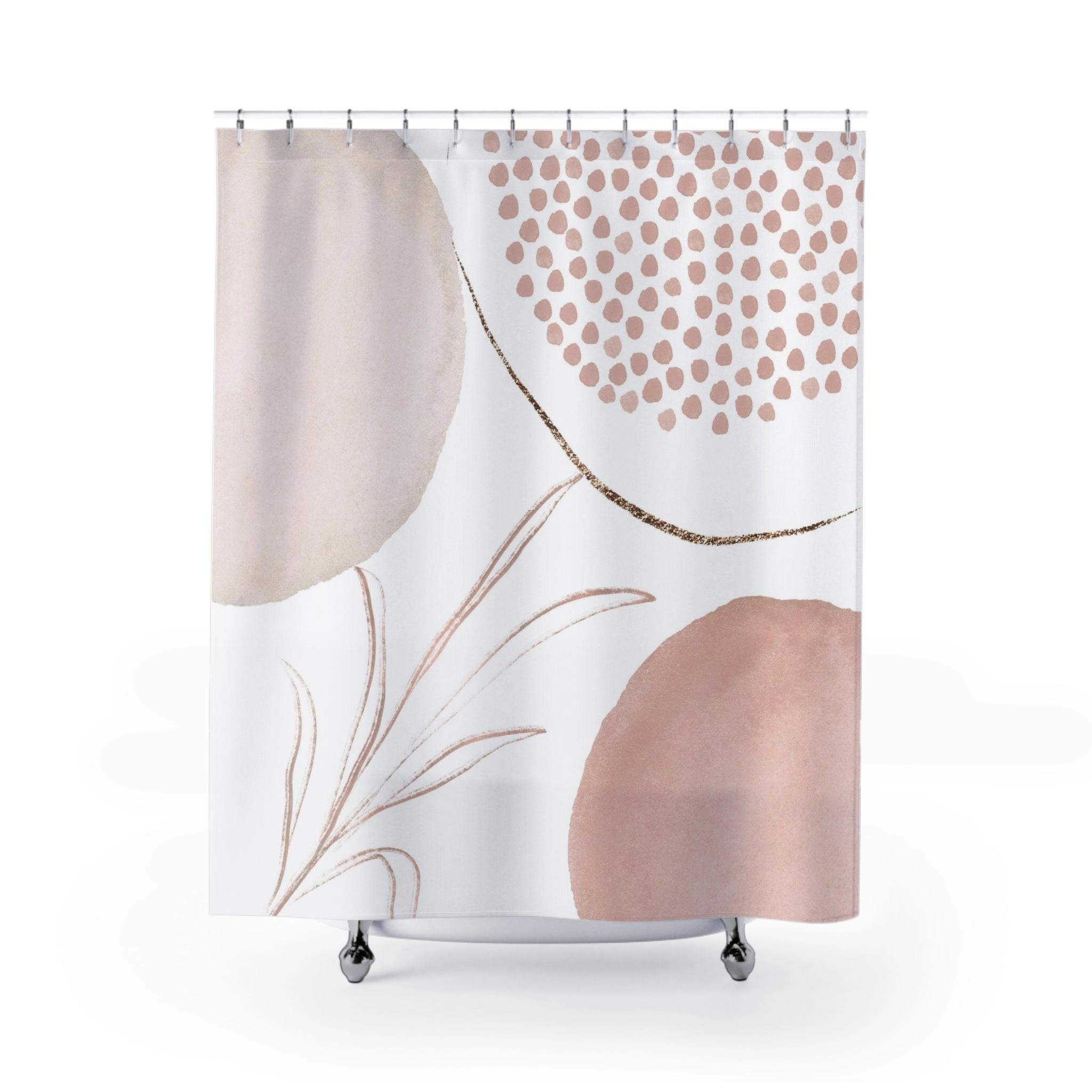 Boho Abstract Shower Curtain | White Blush Pink Lighting,Home Lighting
