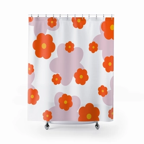 Boho fabric shower curtain | Floral Colorful Bath Curtain Lighting,Home Lighting