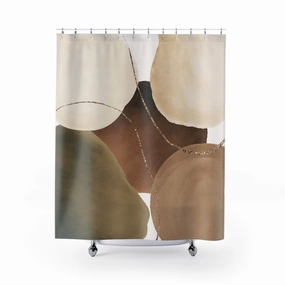 Boho Shower Curtain | Abstract Beige Taupe Brown Lighting,Home Lighting