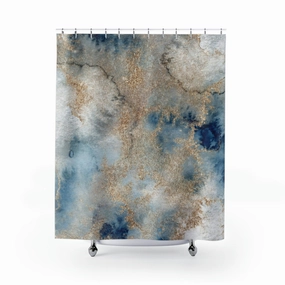 boho shower curtain | abstract blue beige Lighting,Home Lighting