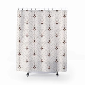 Boho Shower Curtain | Art Deco Nouveau Fan Beige Brown Lighting,Home Lighting