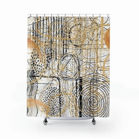 Boho Shower Curtain | Black White Lighting,Home Lighting